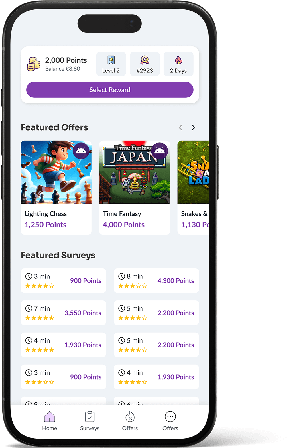 PrizePanda App Interface